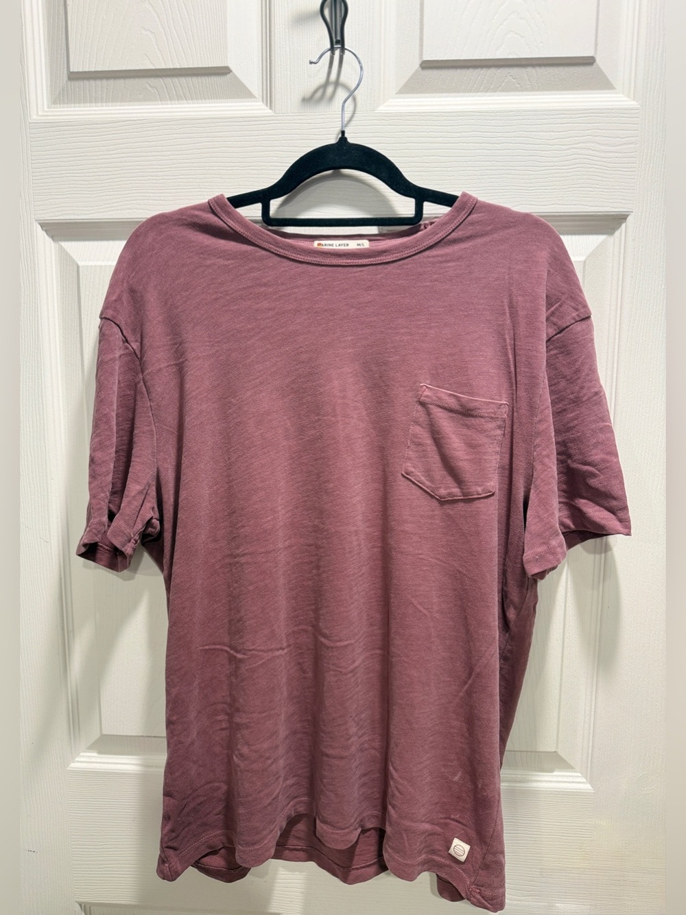 Marine Layer Short Sleeve Pocket Tee Mauve Purple M/L Med/Large New Without Tags - Picture 4 of 9